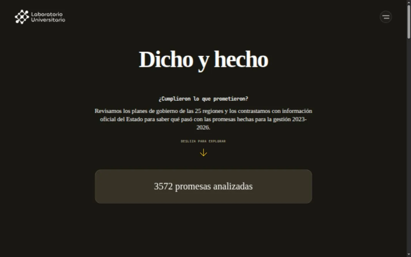 Portada real del sitio Dicho y Hecho