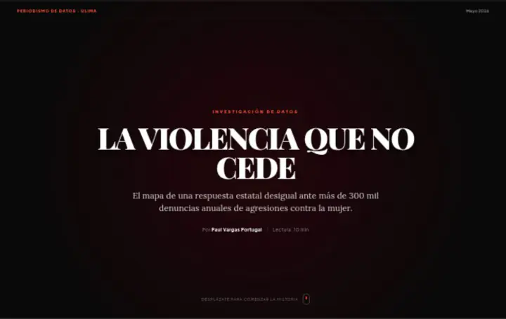 Portada real del especial web La violencia que no cede